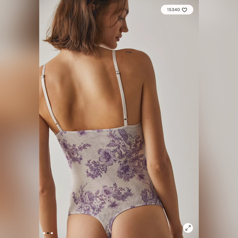 NWOT Intimately Free People Night Rhythm Bodysuit in Ivory Combo, Size M - Picture 3 of 9
